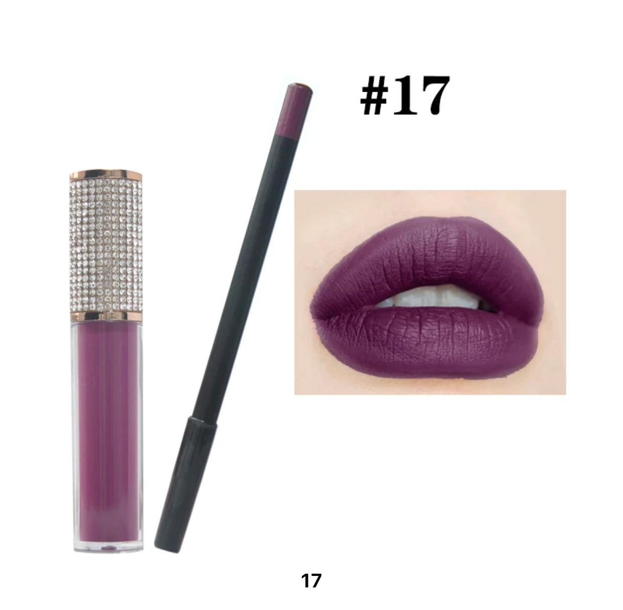 Loune Beauty Cosmetic Lip kit Matte Waterproof Liquid Lipstick Lip Liner Set.