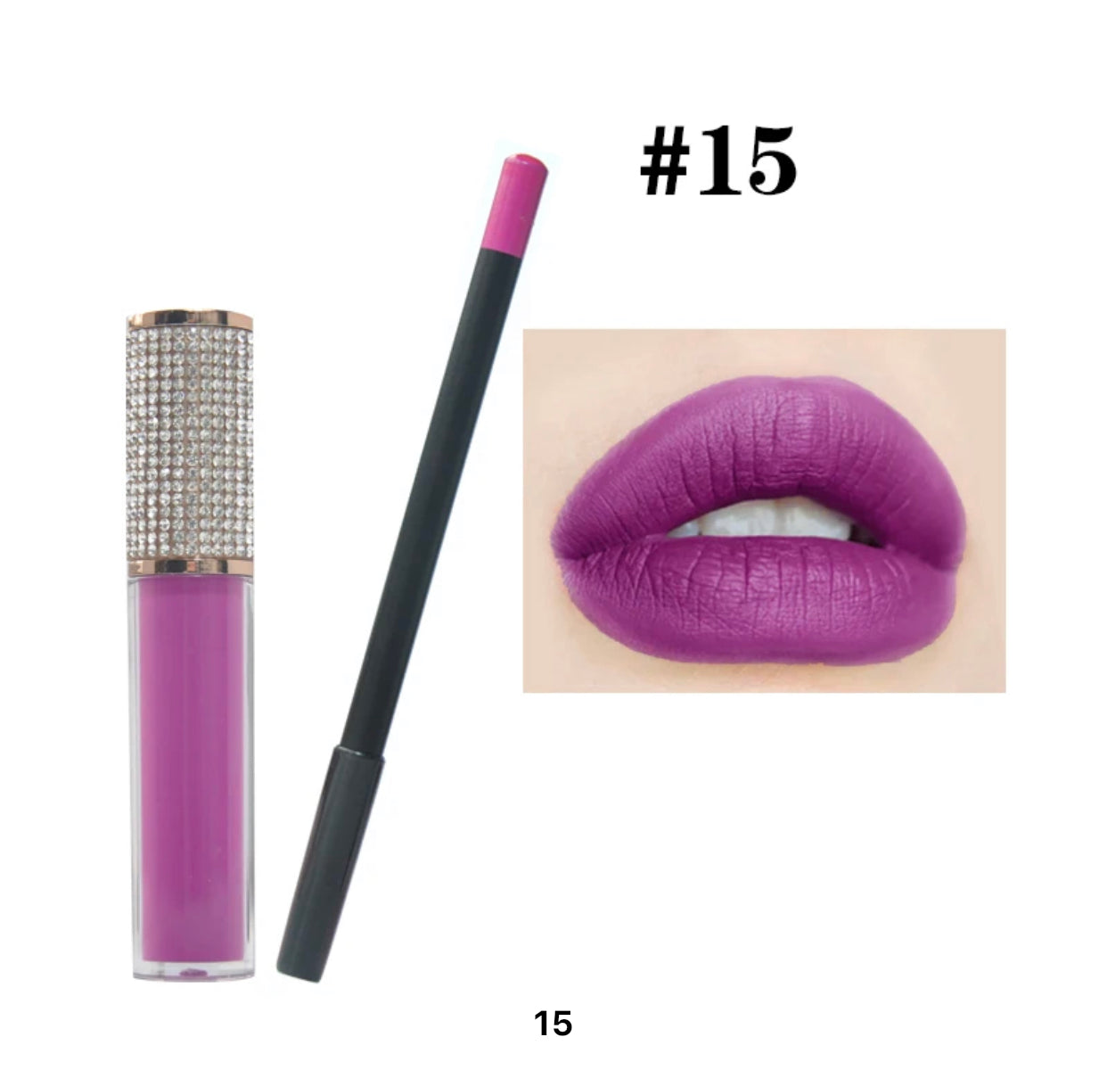 Loune Beauty Cosmetic Lip kit Matte Waterproof Liquid Lipstick Lip Liner Set.