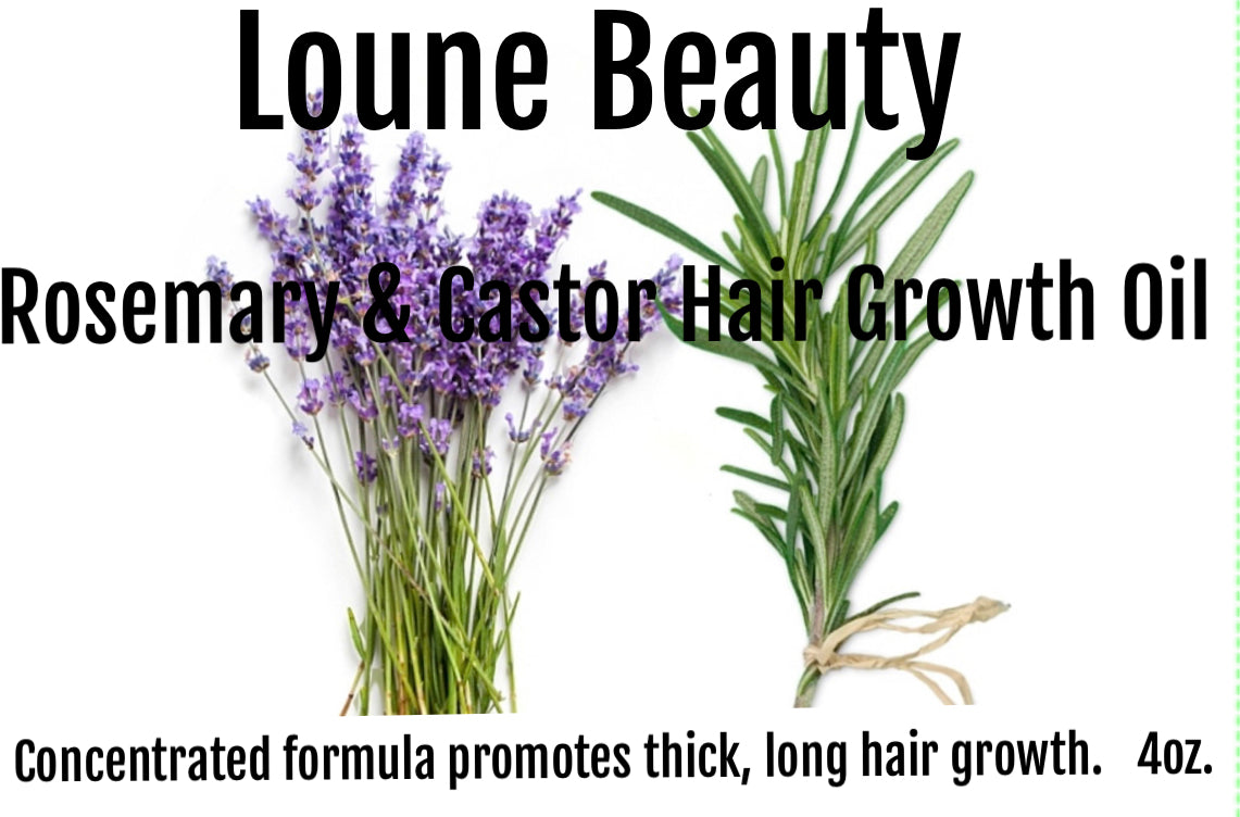 Handmade Loune Beauty Rosemary Infusion Hair Fast Growth Oil Castor Peppermint Herbal Blend Anti Hair Loss Treatment Good For All Types Of Hair.